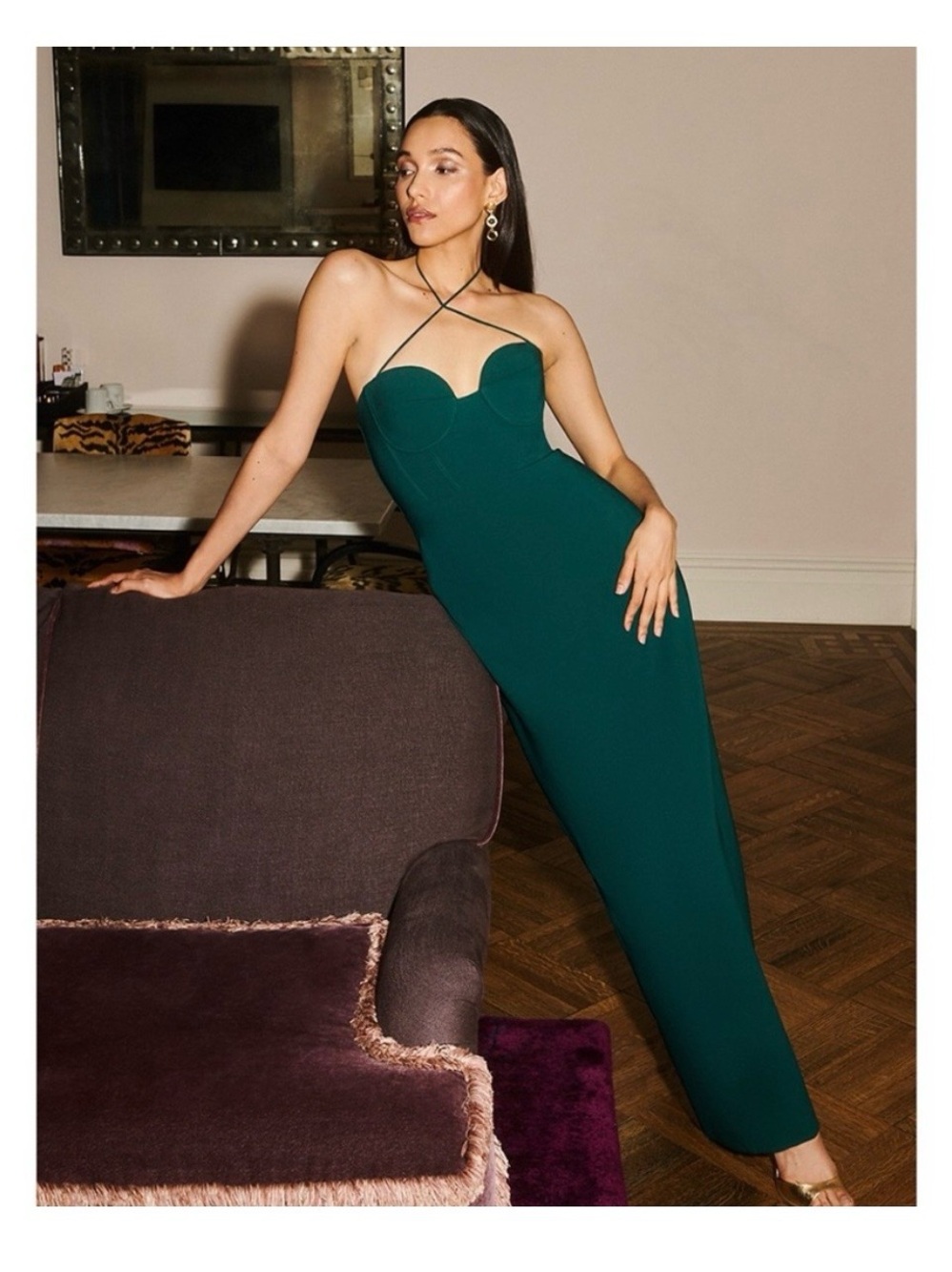 Liv Foster Green Strapless Maxi Dress NWT Size 10